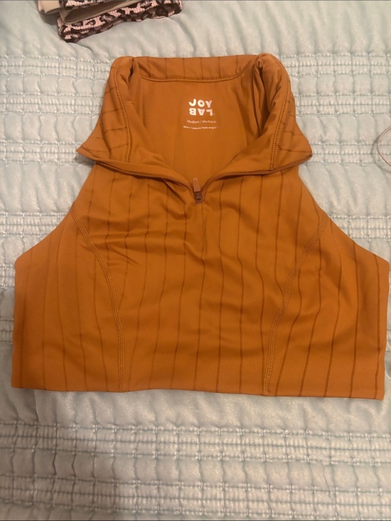 JoyLab Other - JoyLab Burnt Orange High-Neck Zip Crop Tank